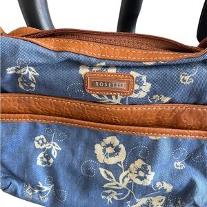 Jean fabric with white flowers, Rosetti purse